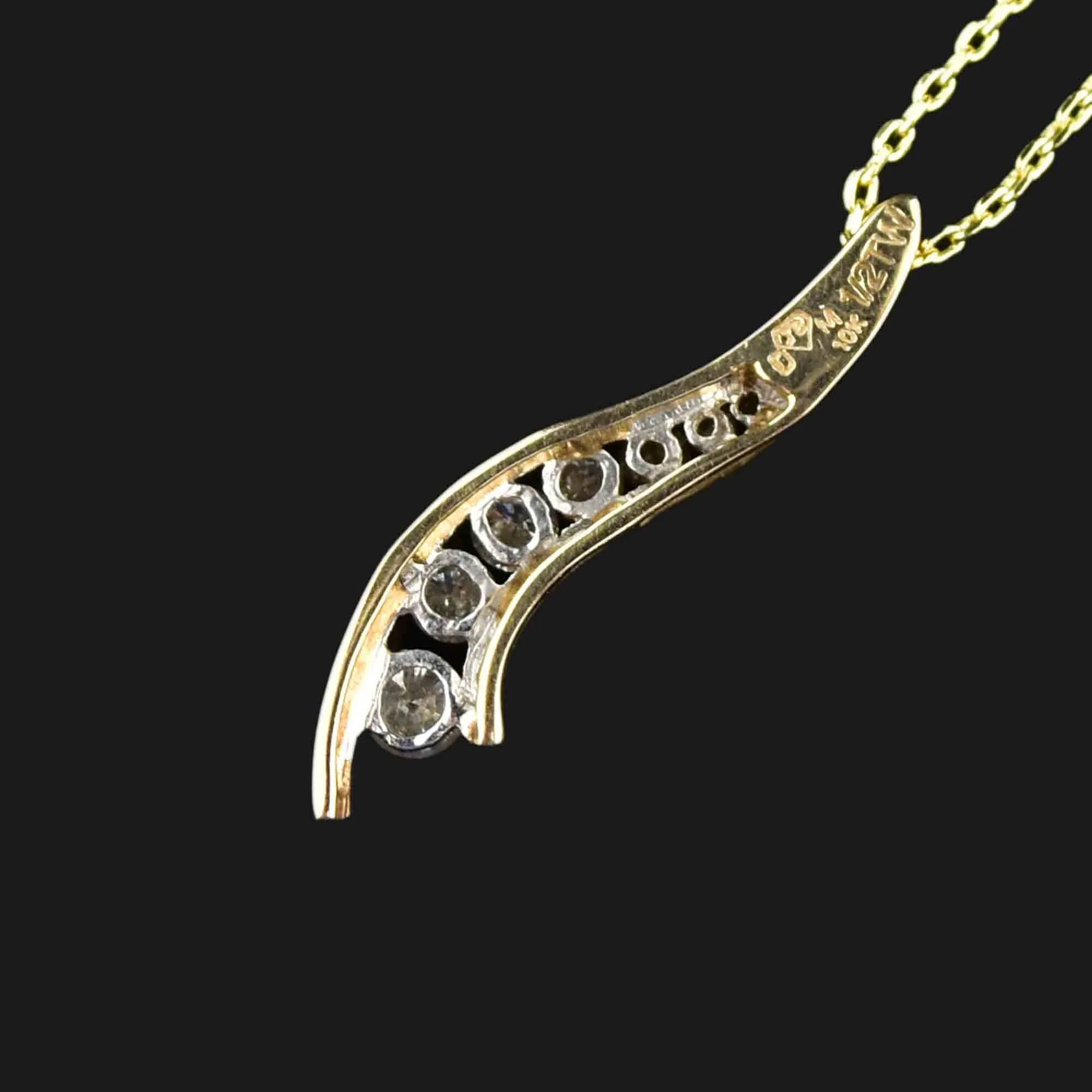 10K Gold Diamond Journey Pendant Necklace