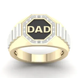 1/20 CTW Diamond Dad Ring in 10KT White and Yellow Gold