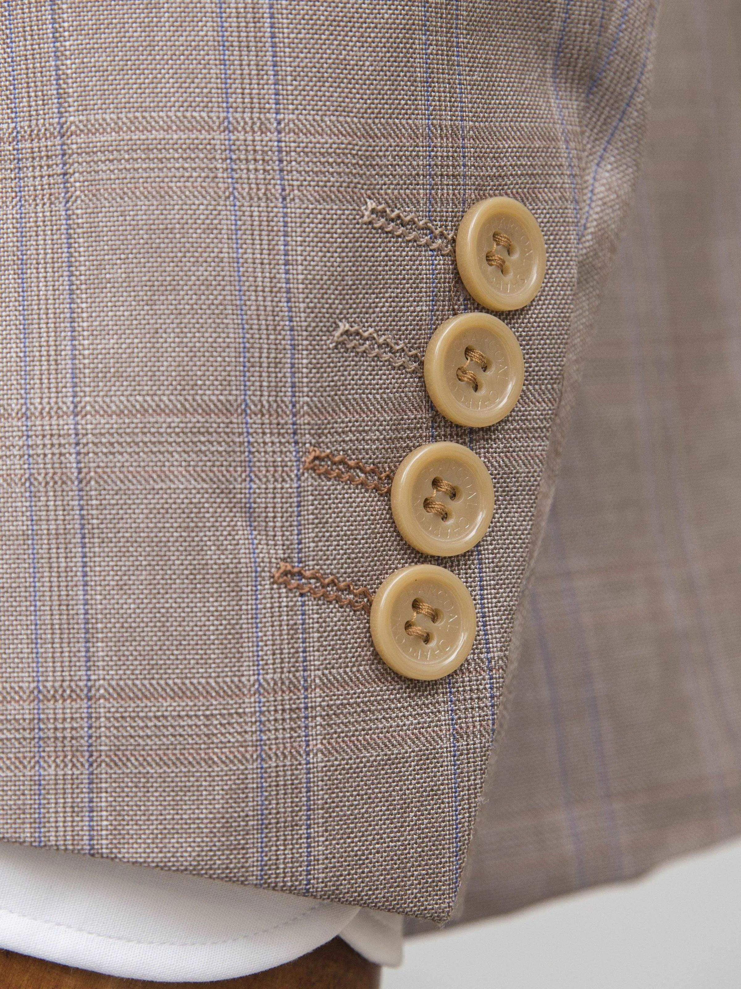 2 PIECE SUIT SLIM FIT LIGHT BROWN