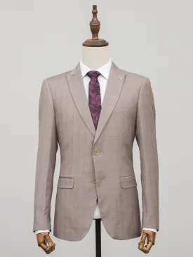 2 PIECE SUIT SLIM FIT LIGHT BROWN