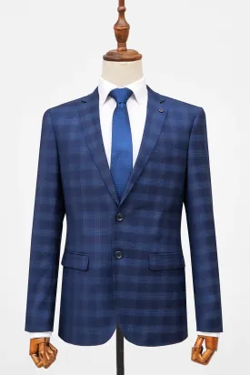 2 PIECE SUIT SLIM FIT NAVY CHECK