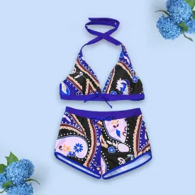 2020 New Sexy Split Boxer Print High Waisted Bikini