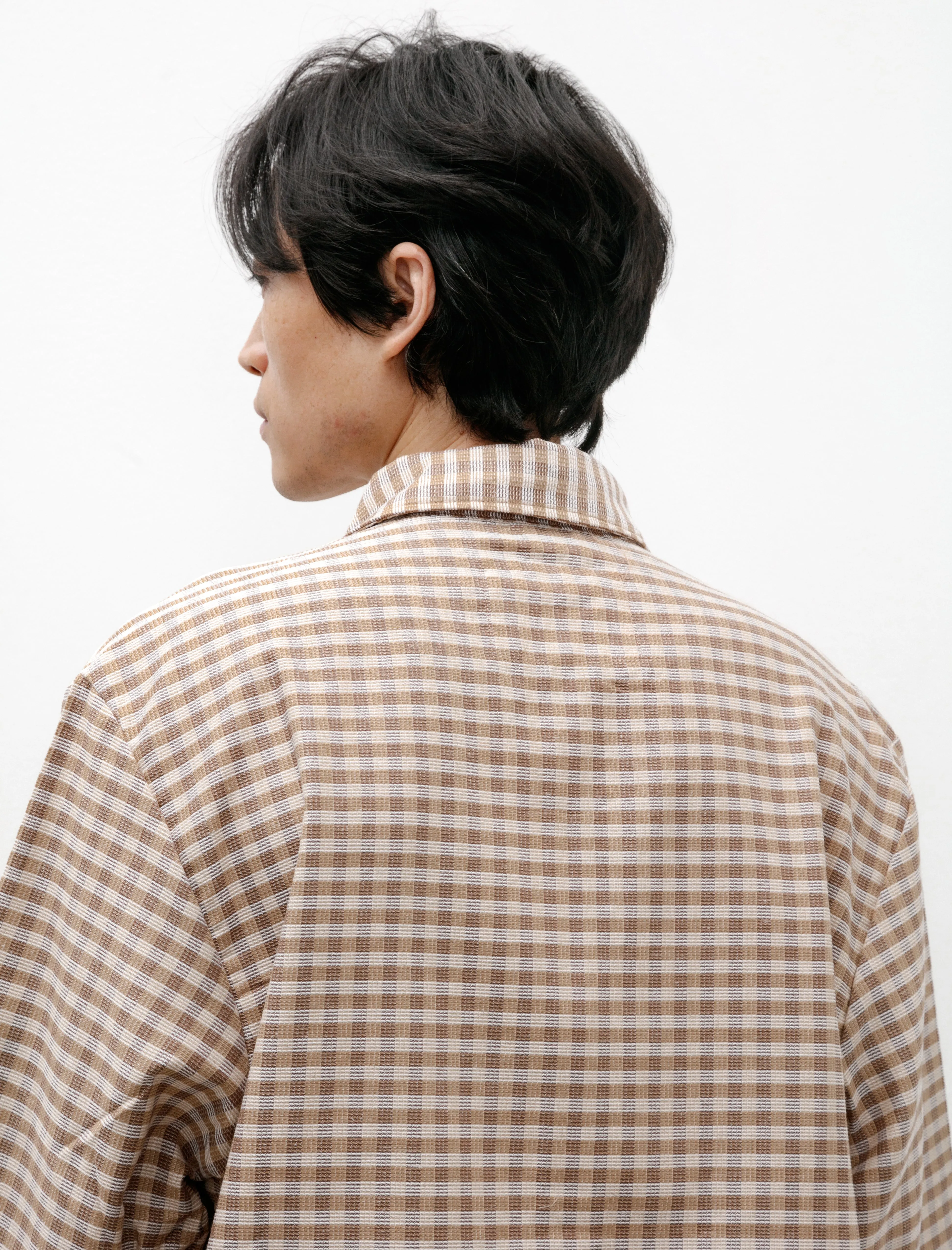 60s Bowling Polo Brown Check