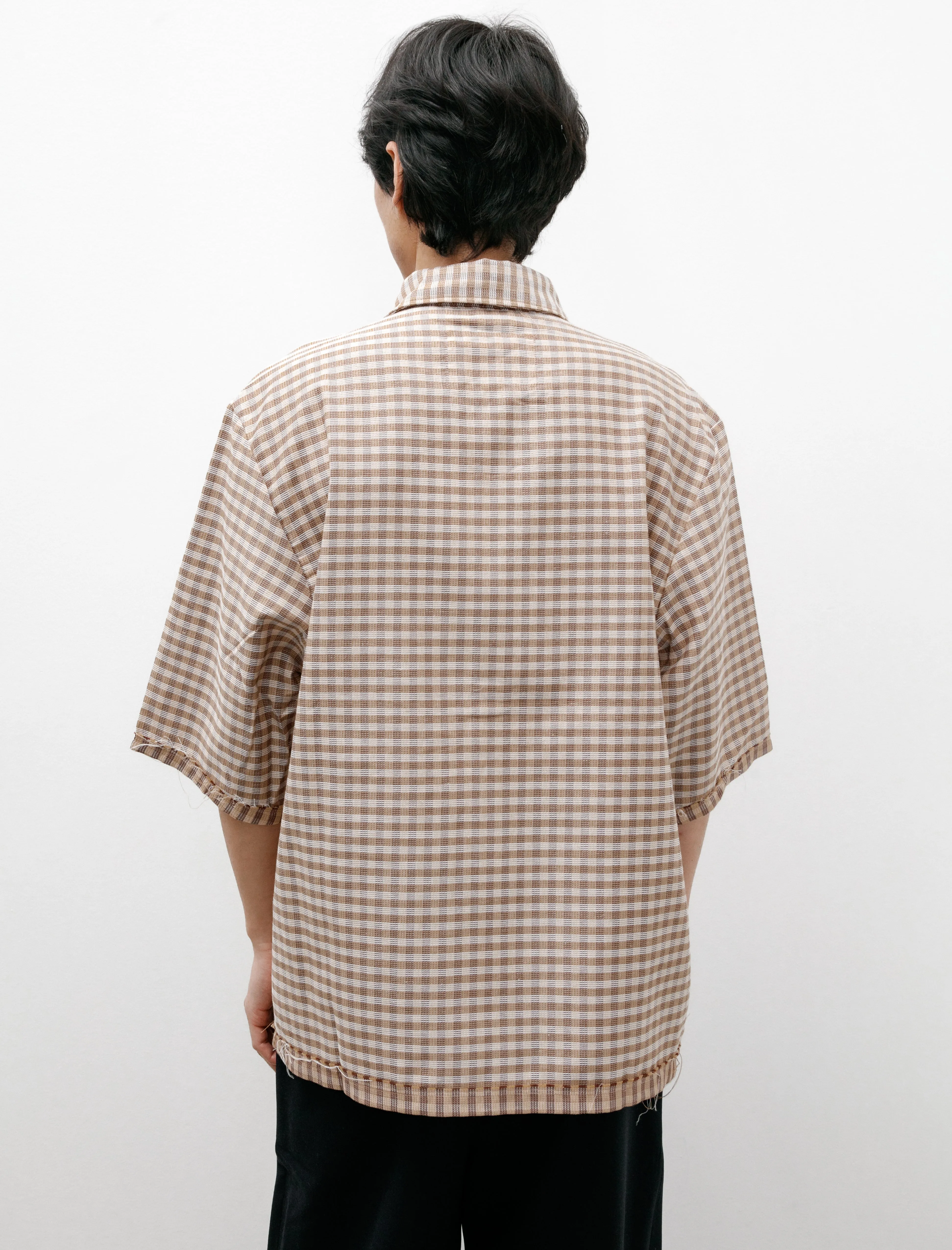 60s Bowling Polo Brown Check