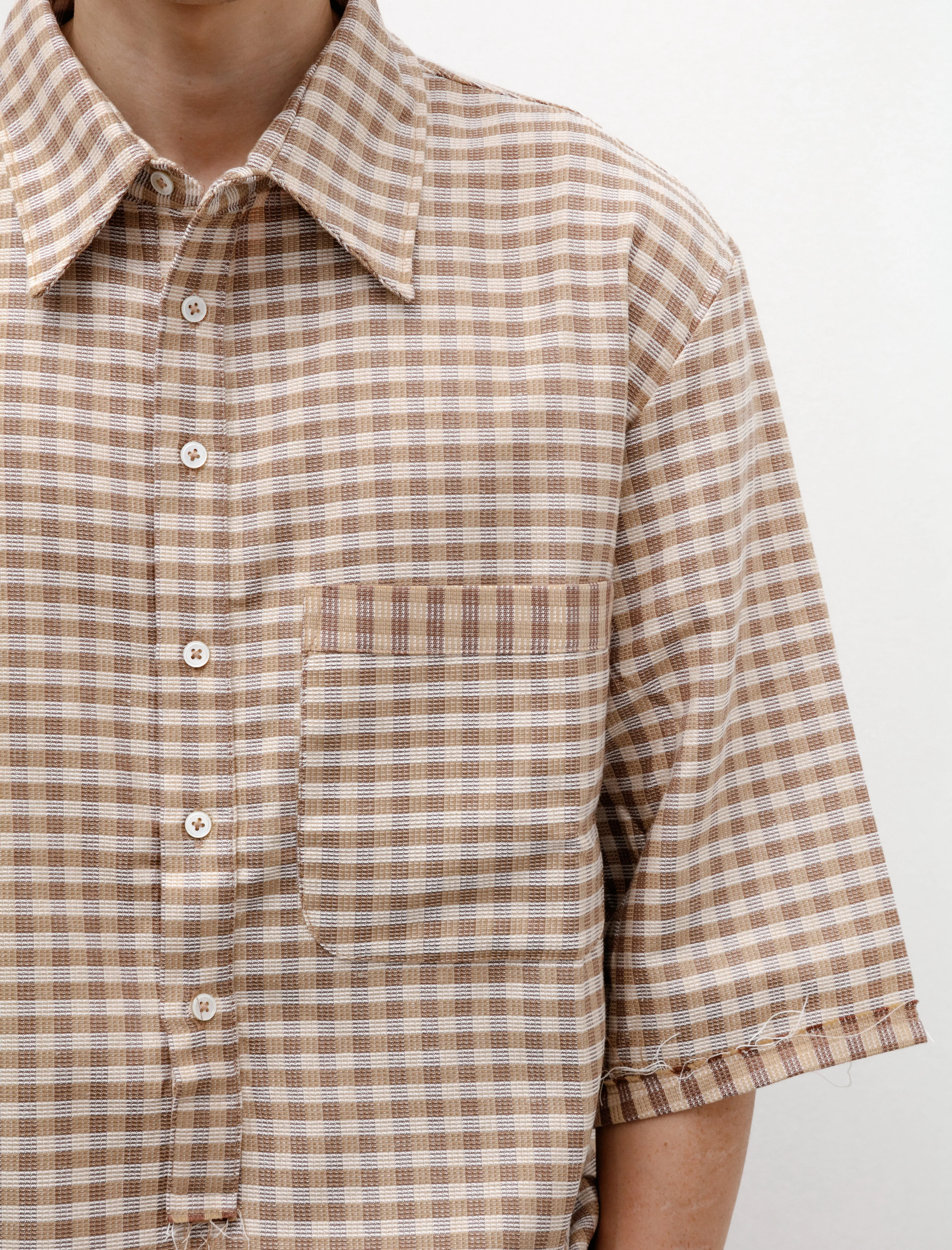 60s Bowling Polo Brown Check