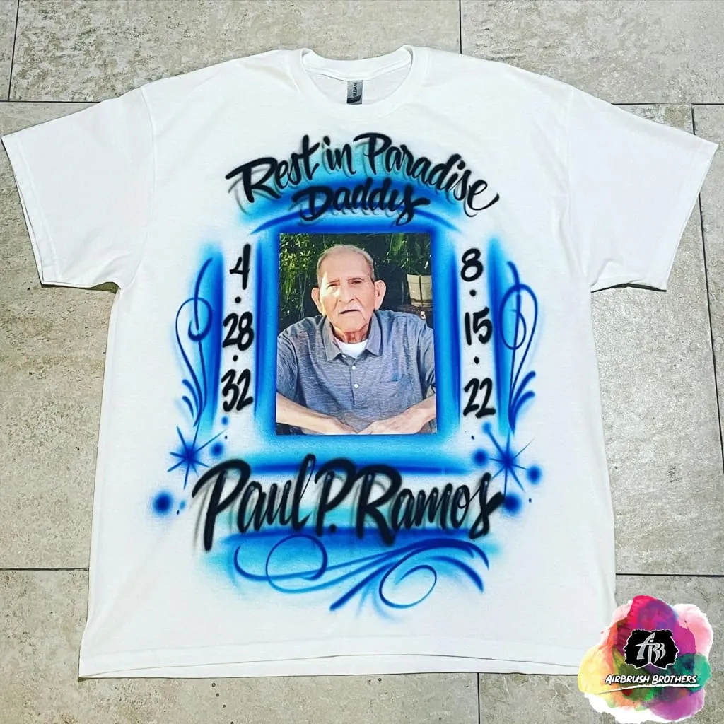 Airbrush Rest in Paradise Daddy Shirt Design