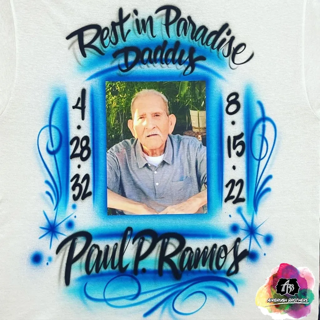 Airbrush Rest in Paradise Daddy Shirt Design