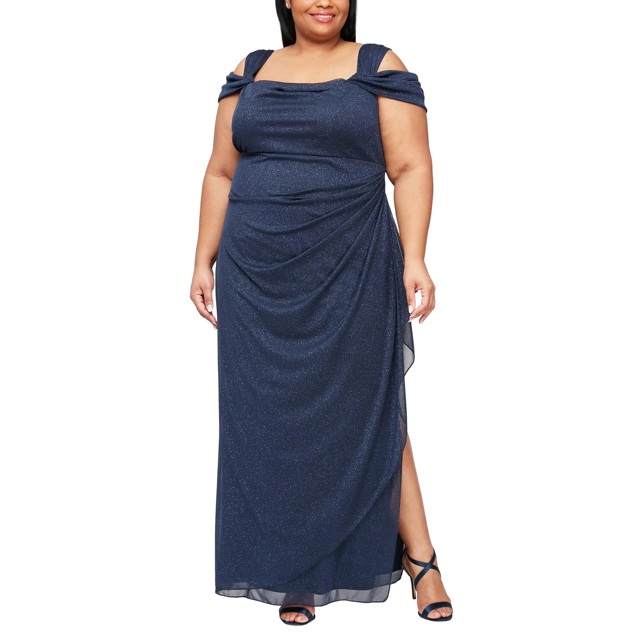 Alex Evenings 433026 Long Plus Size Glitter Dress