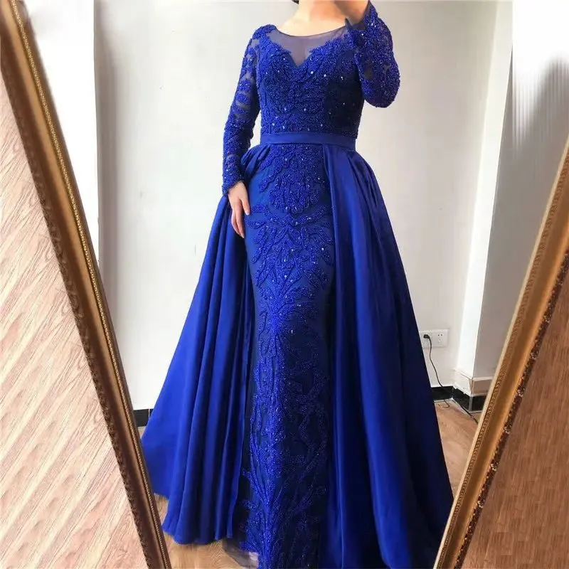 ALIA - Long Sleeves Beaded Evening Gown