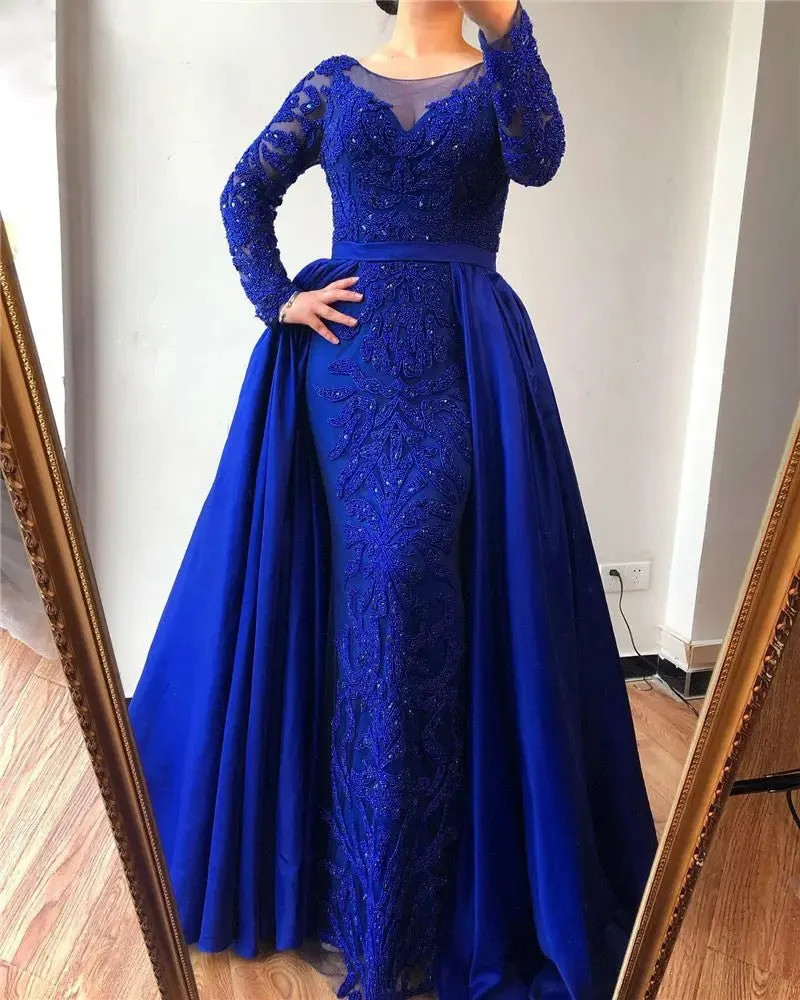 ALIA - Long Sleeves Beaded Evening Gown