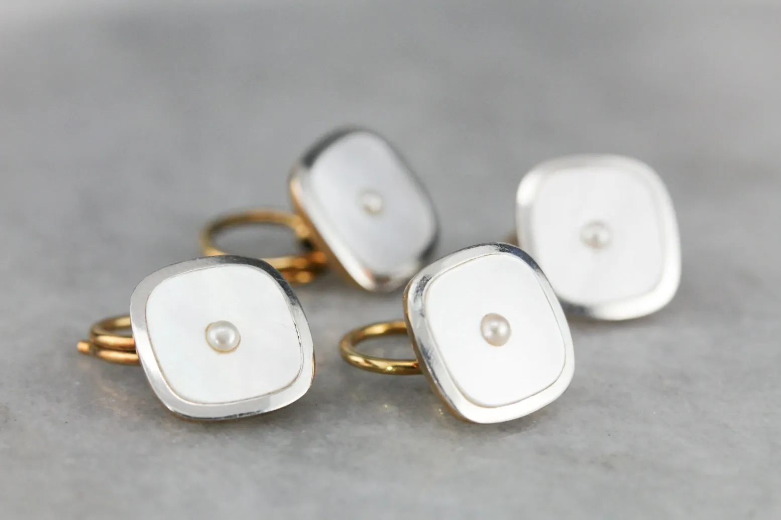 Antique Mother of Pearl Tuxedo Shirt Studs