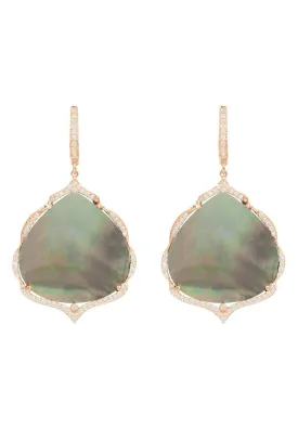 Antoinette Earrings Grey Mother Of Pearl Rosegold