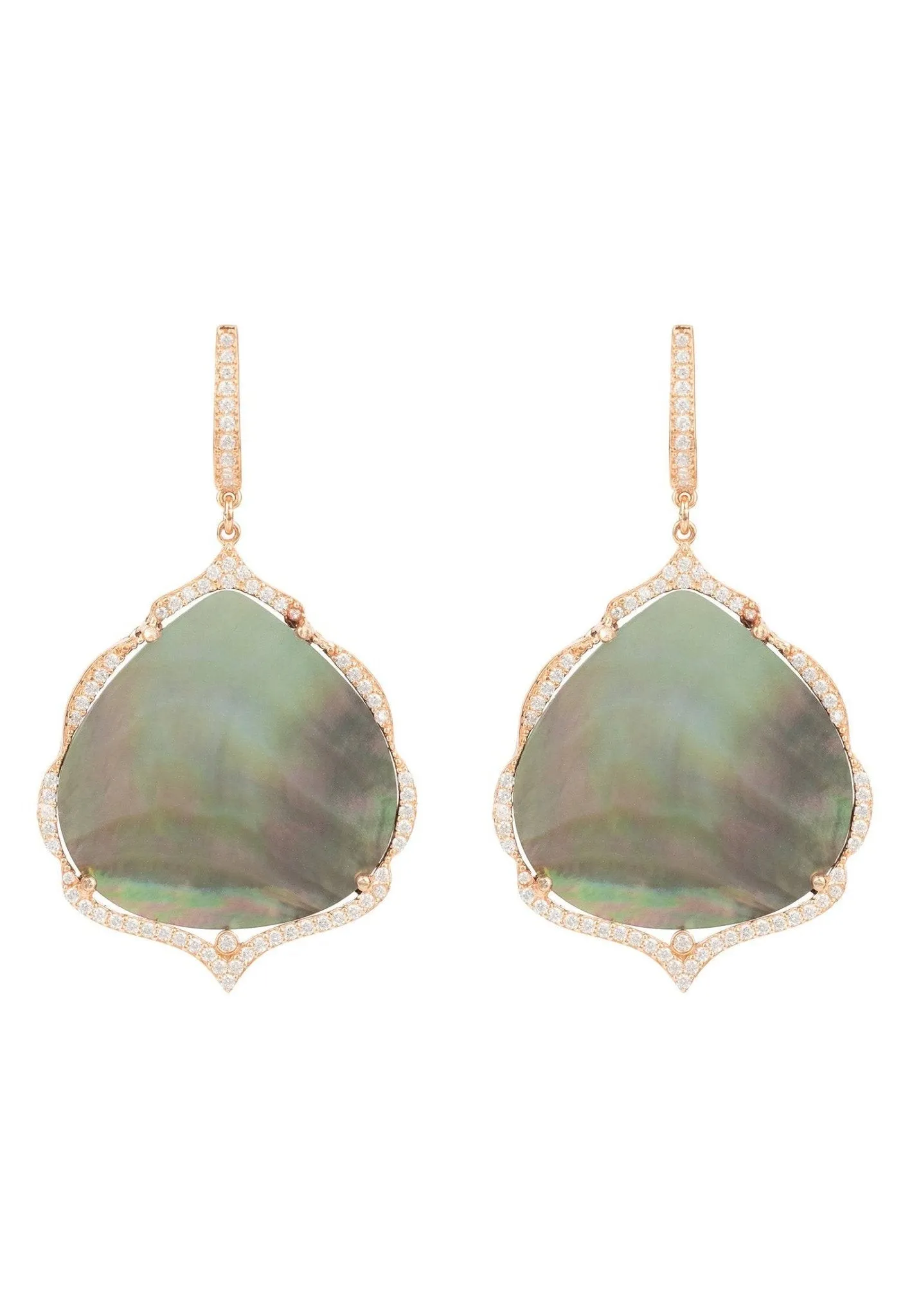 Antoinette Earrings Grey Mother Of Pearl Rosegold