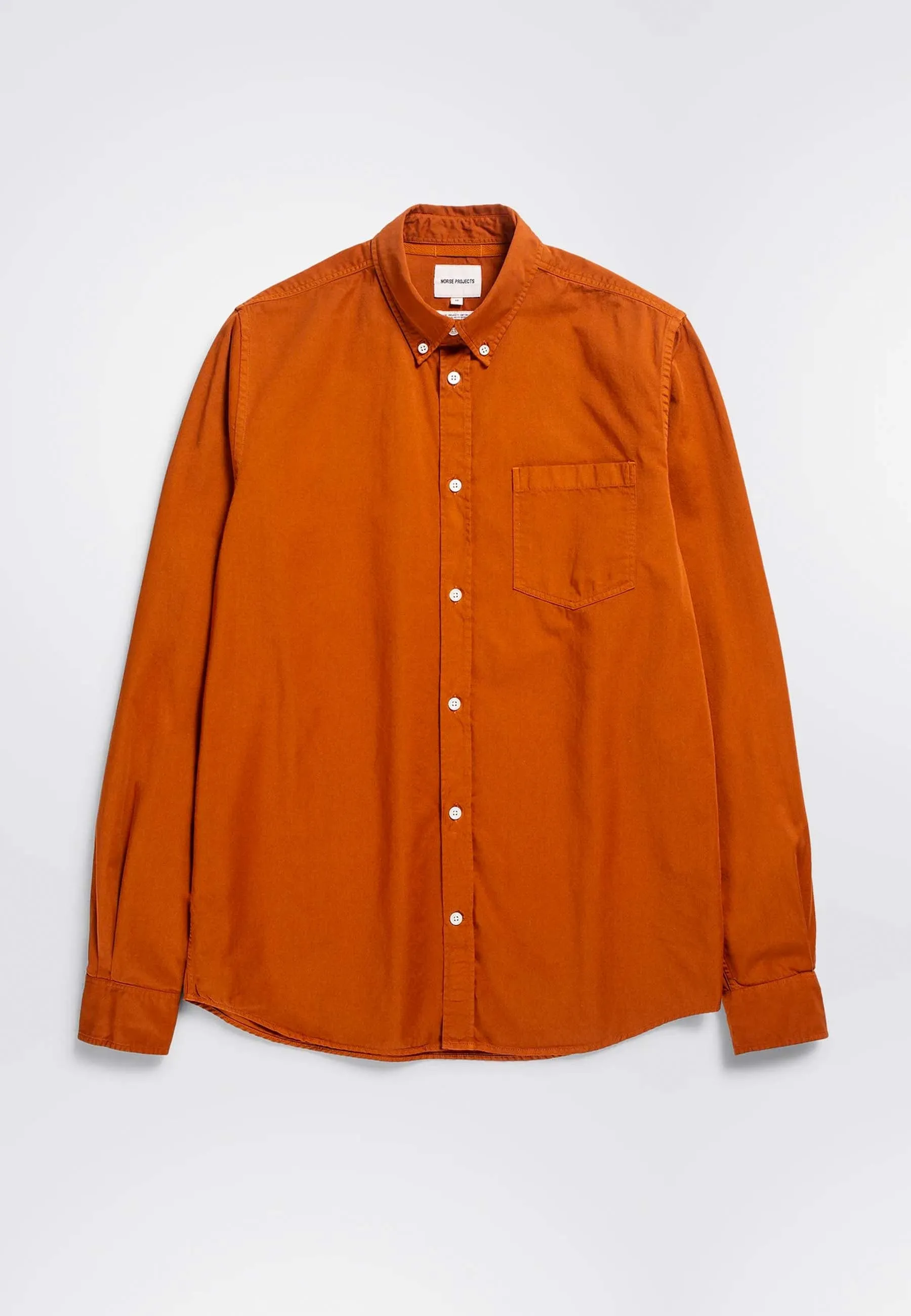 Anton Light Twill Shirt - Burnt Orange