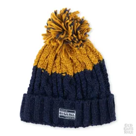 'Aprés' Knit Beanie - Navy/Mustard