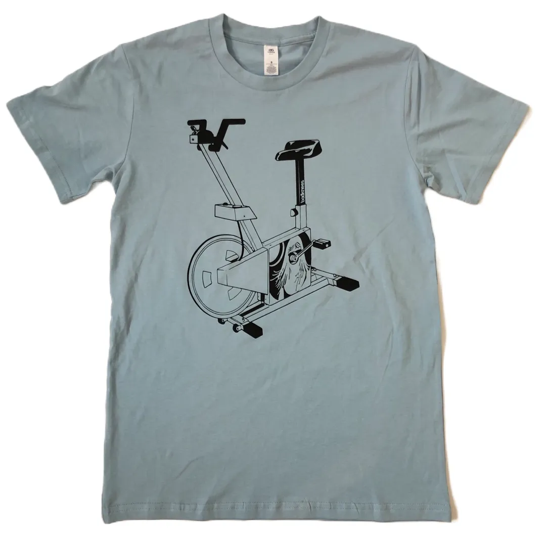 Badknees Stationary Bike T-shirt - Pale Blue