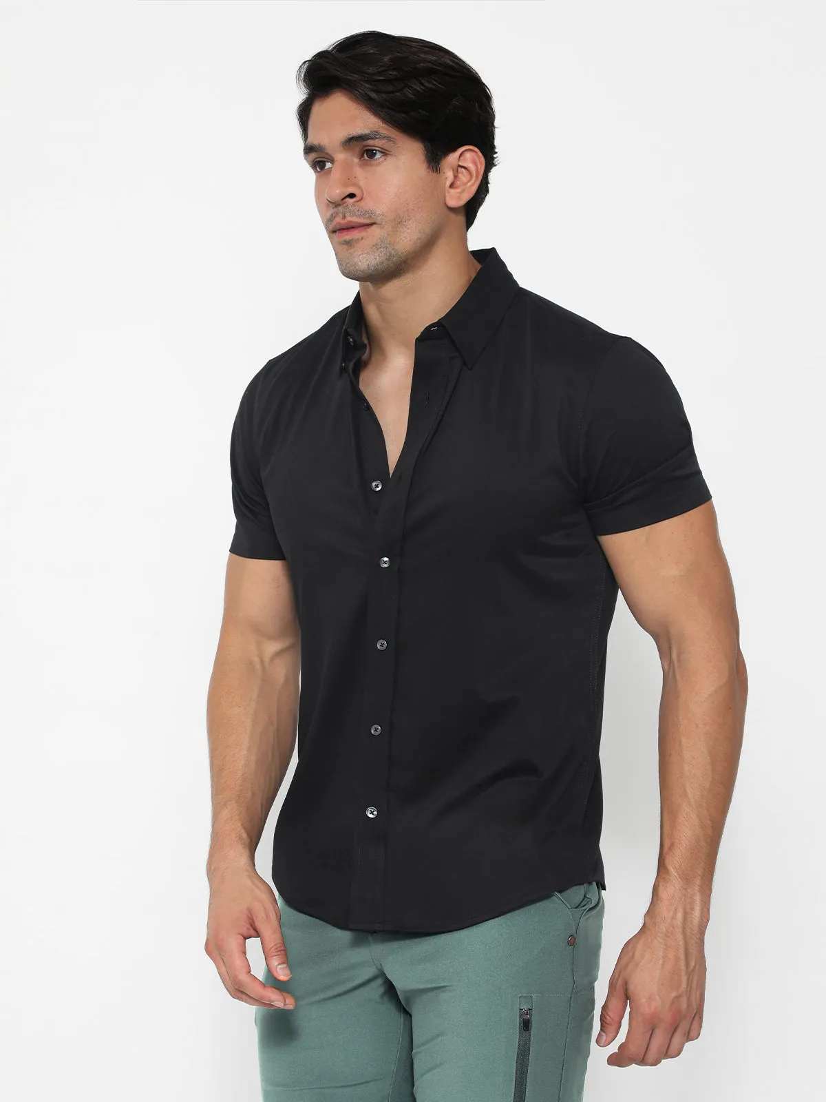 Bamboo Performance Short Sleeve Shirt Black