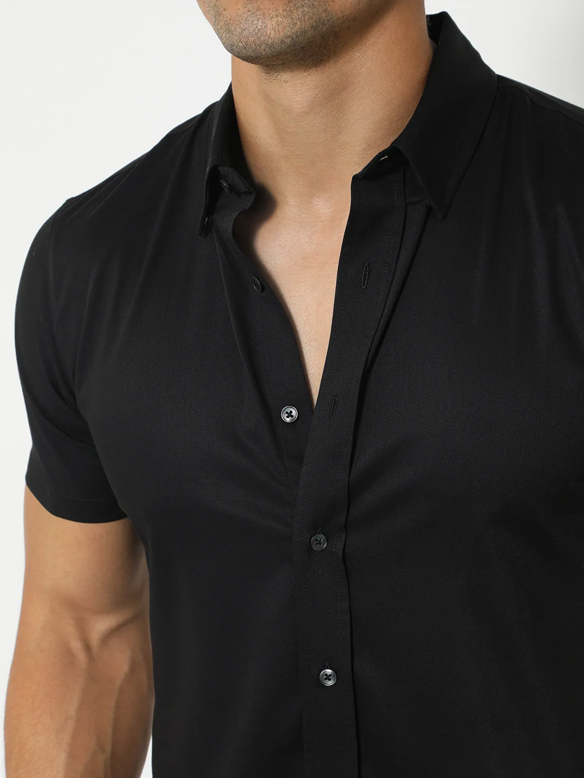 Bamboo Performance Short Sleeve Shirt Black