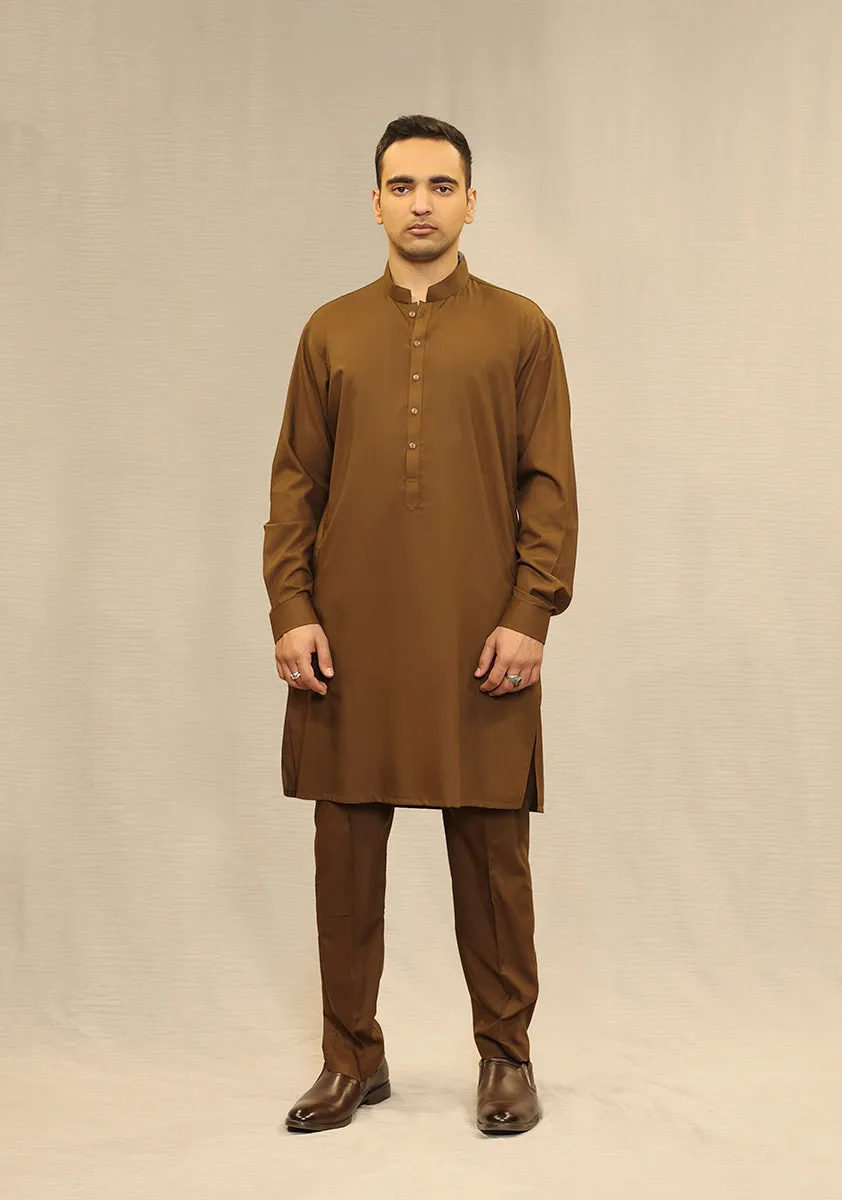 Basic Poly Viscose Breen Slim Fit Suit