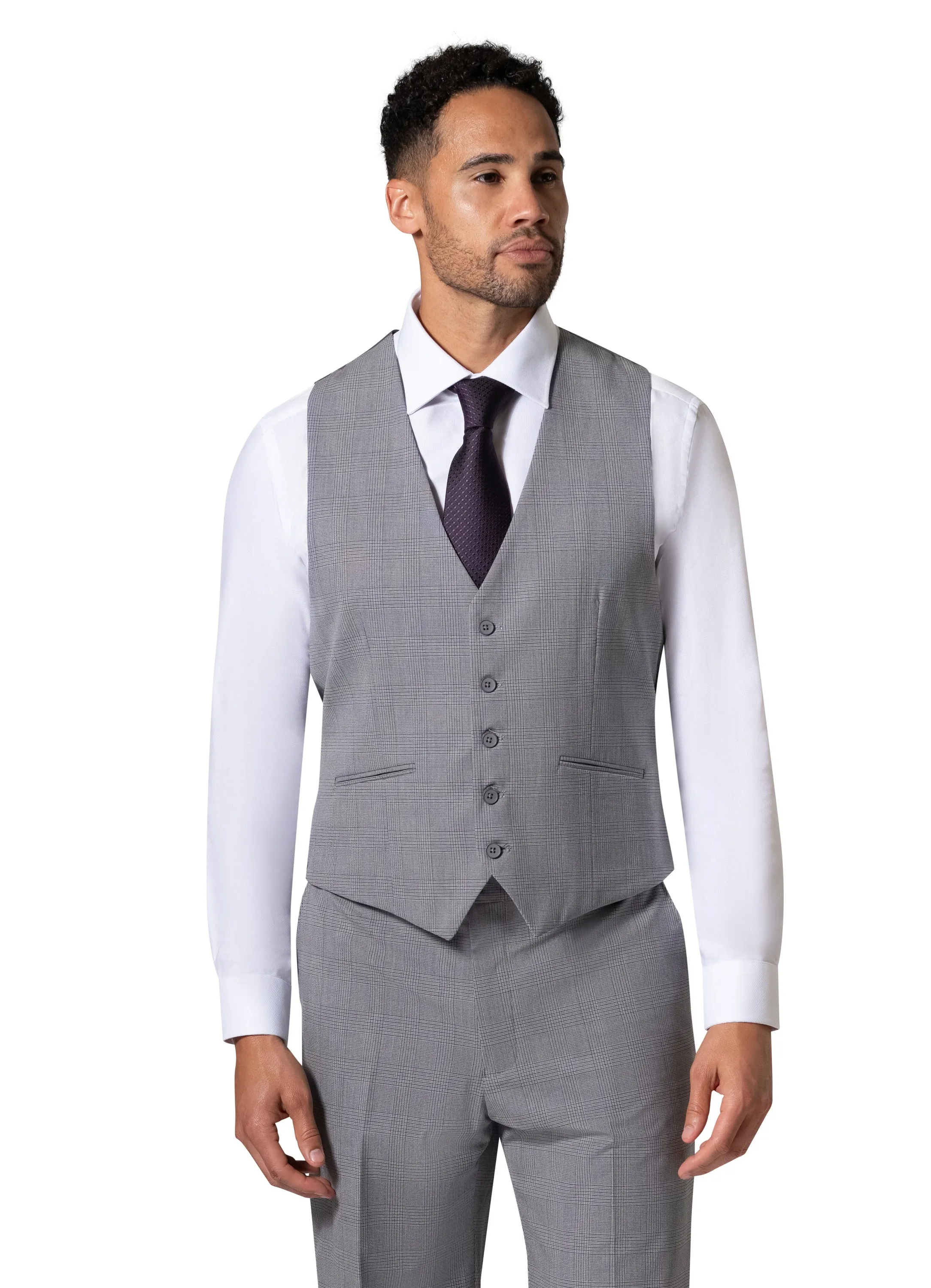 Berragamo BP04KE-07 3PC Notch Slim Suit - Grey