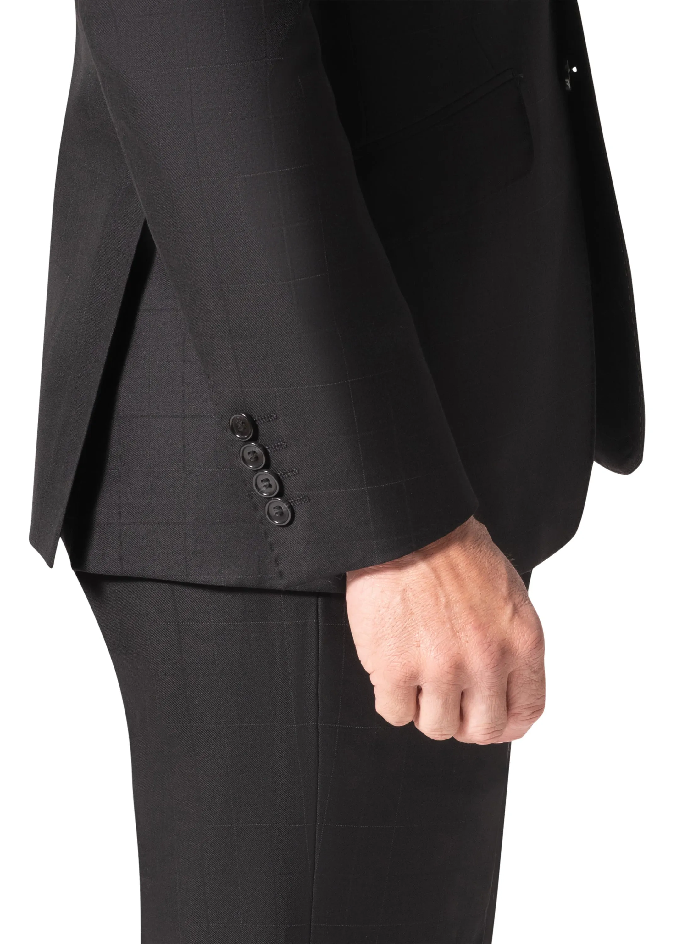 Berragamo Elegant - Faille Wool Solid Suit 10015.200 Slim Fit - Black