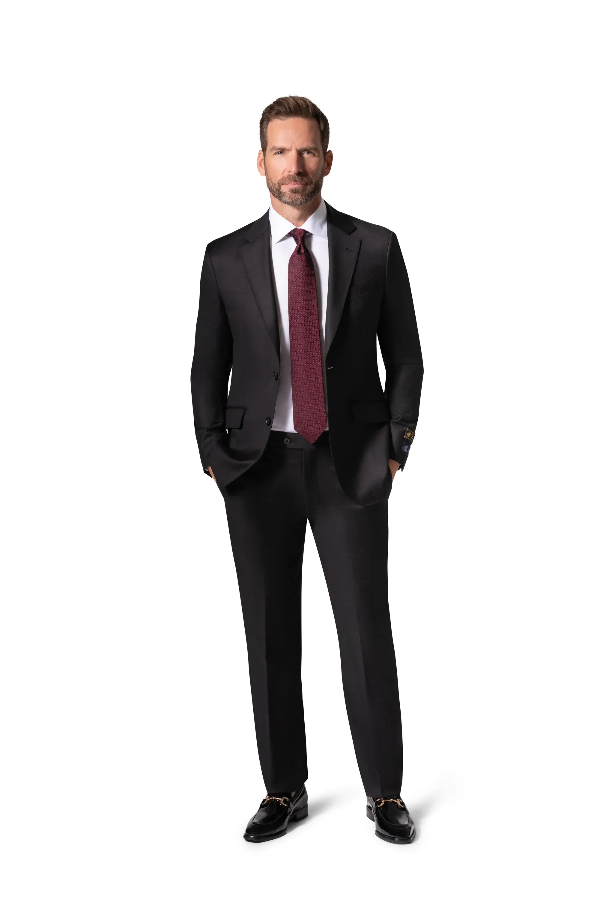 Berragamo Elegant - Faille Wool Solid Suit 10015.200 Slim Fit - Black