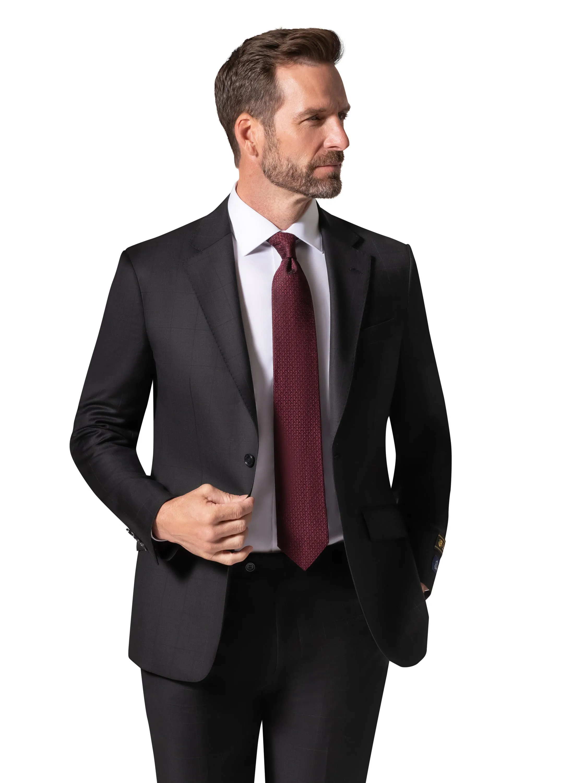 Berragamo Elegant - Faille Wool Solid Suit 10015.200 Slim Fit - Black