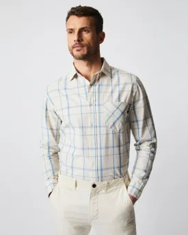 Billy Reid TUSCUMBIA SHIRT-TINTED WHITE/DENIM BLUE