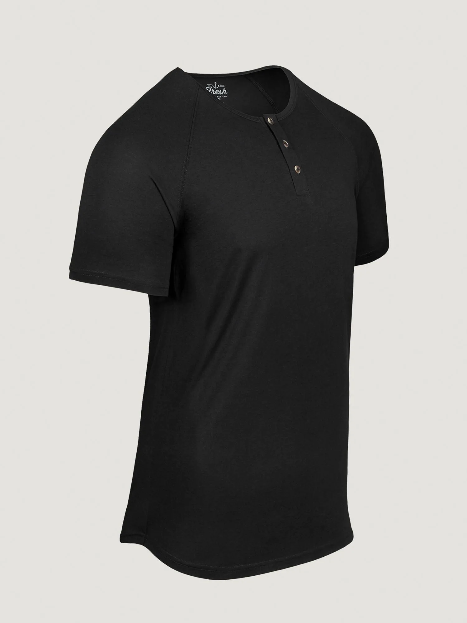 Black Slim Fit Henley