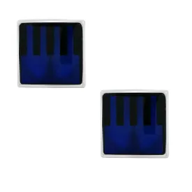 Blue Crystal Cufflinks In Box