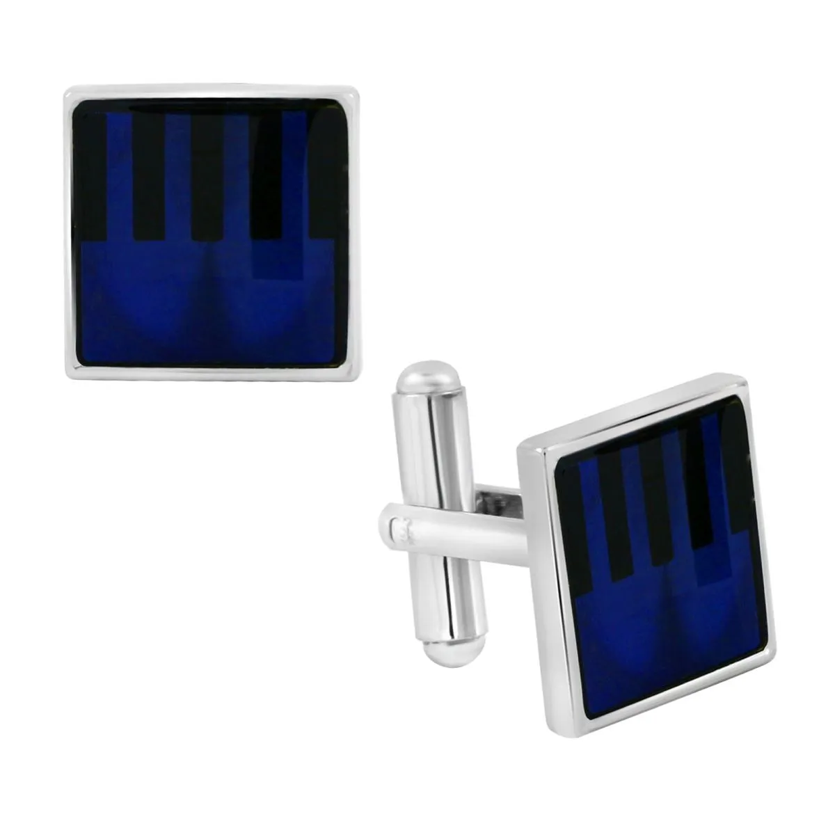 Blue Crystal Cufflinks In Box