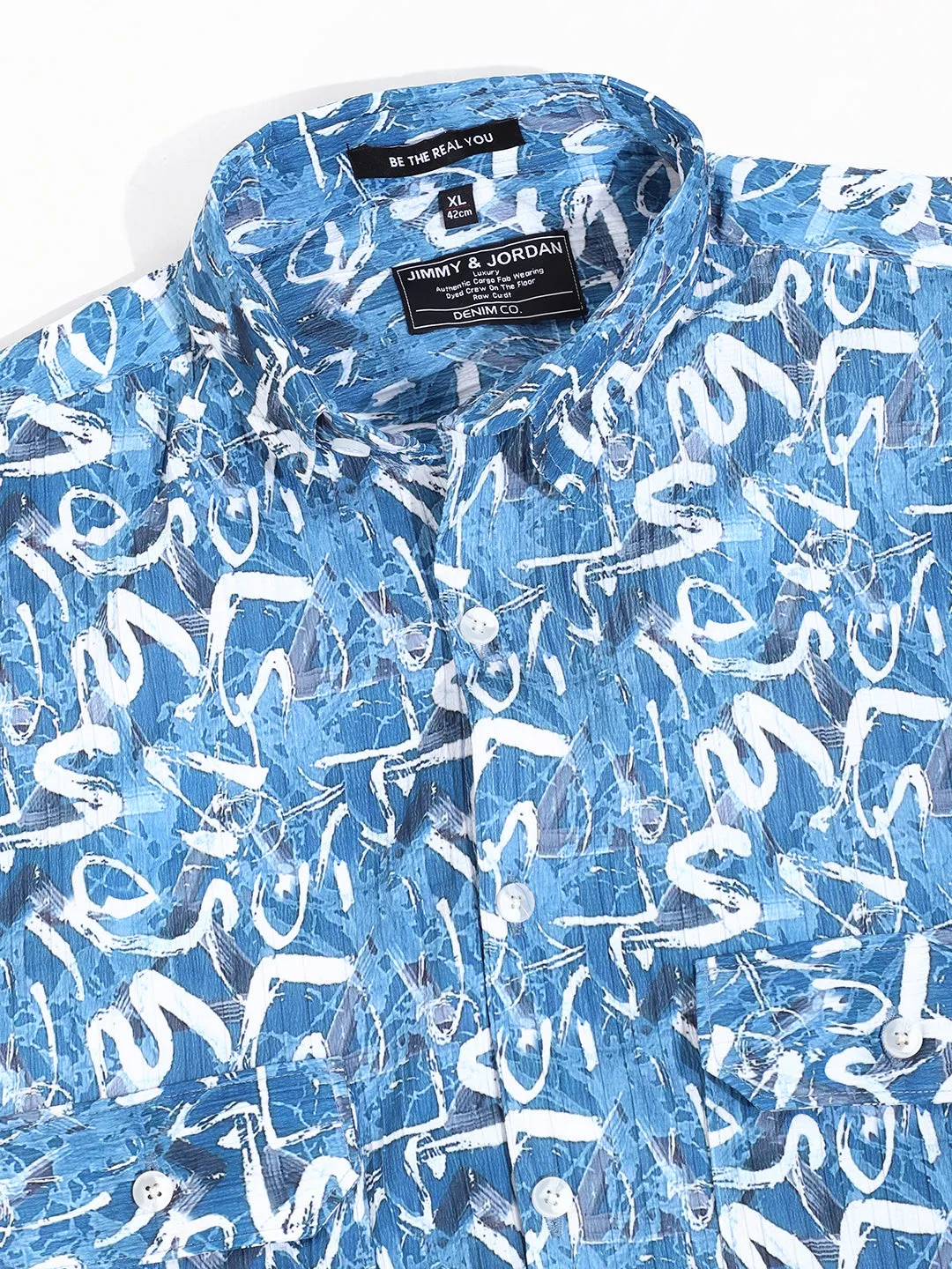 Blue Digital Print Shirt