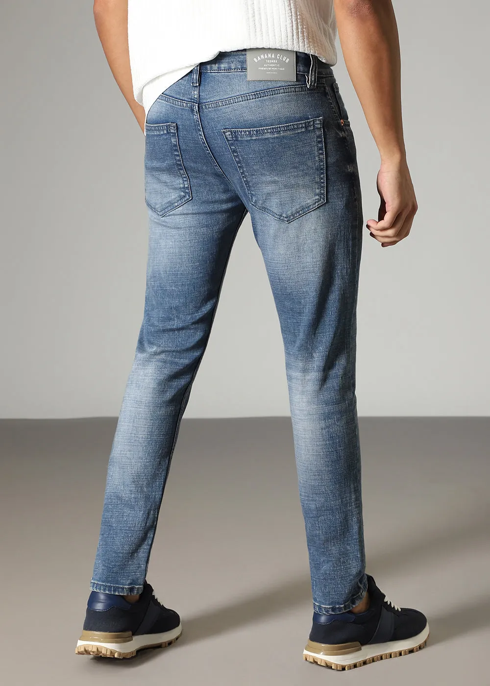 Blue Faded Slim Fit Jeans