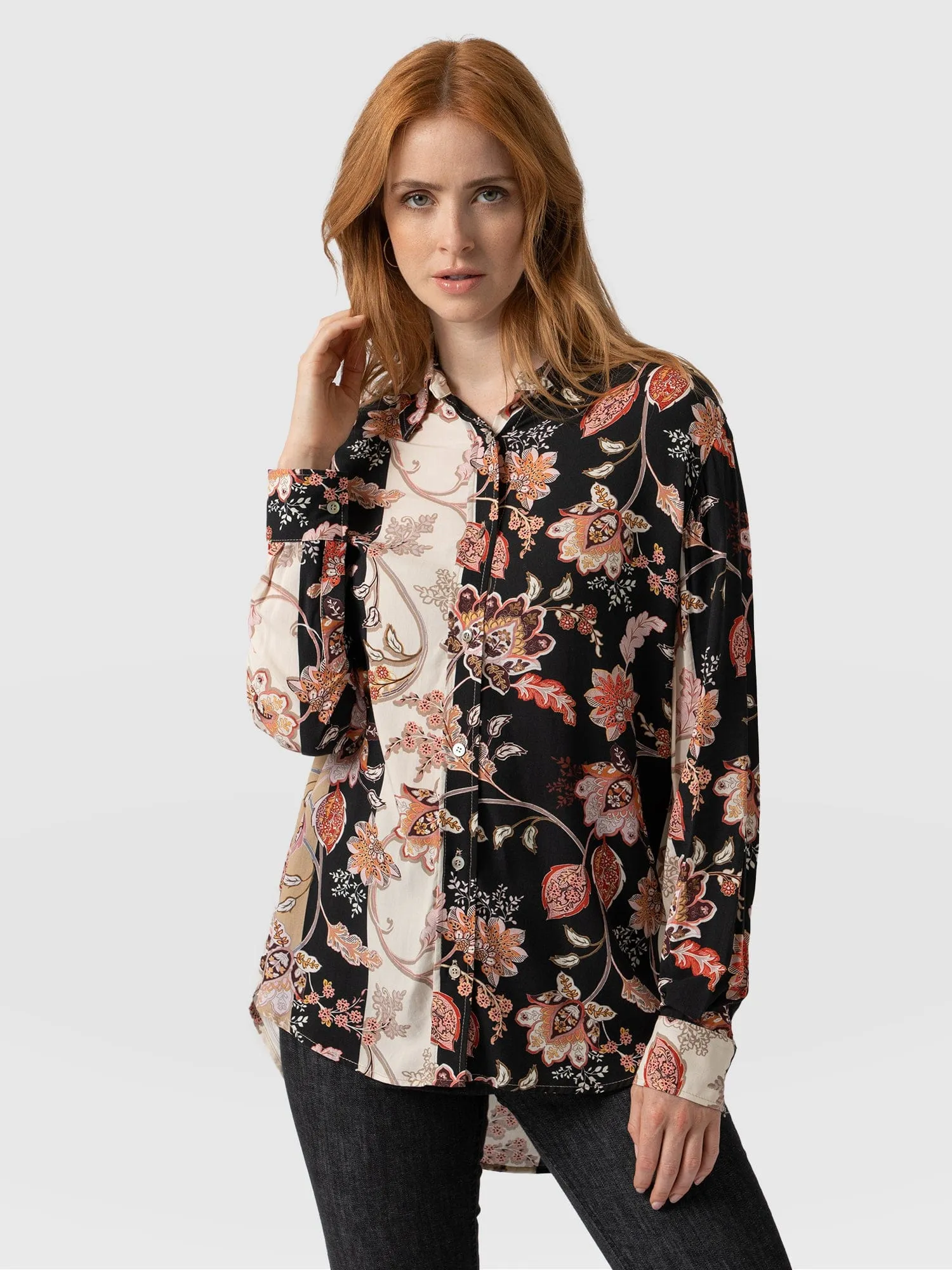 Boyfriend Shirt - Paisley Stripe