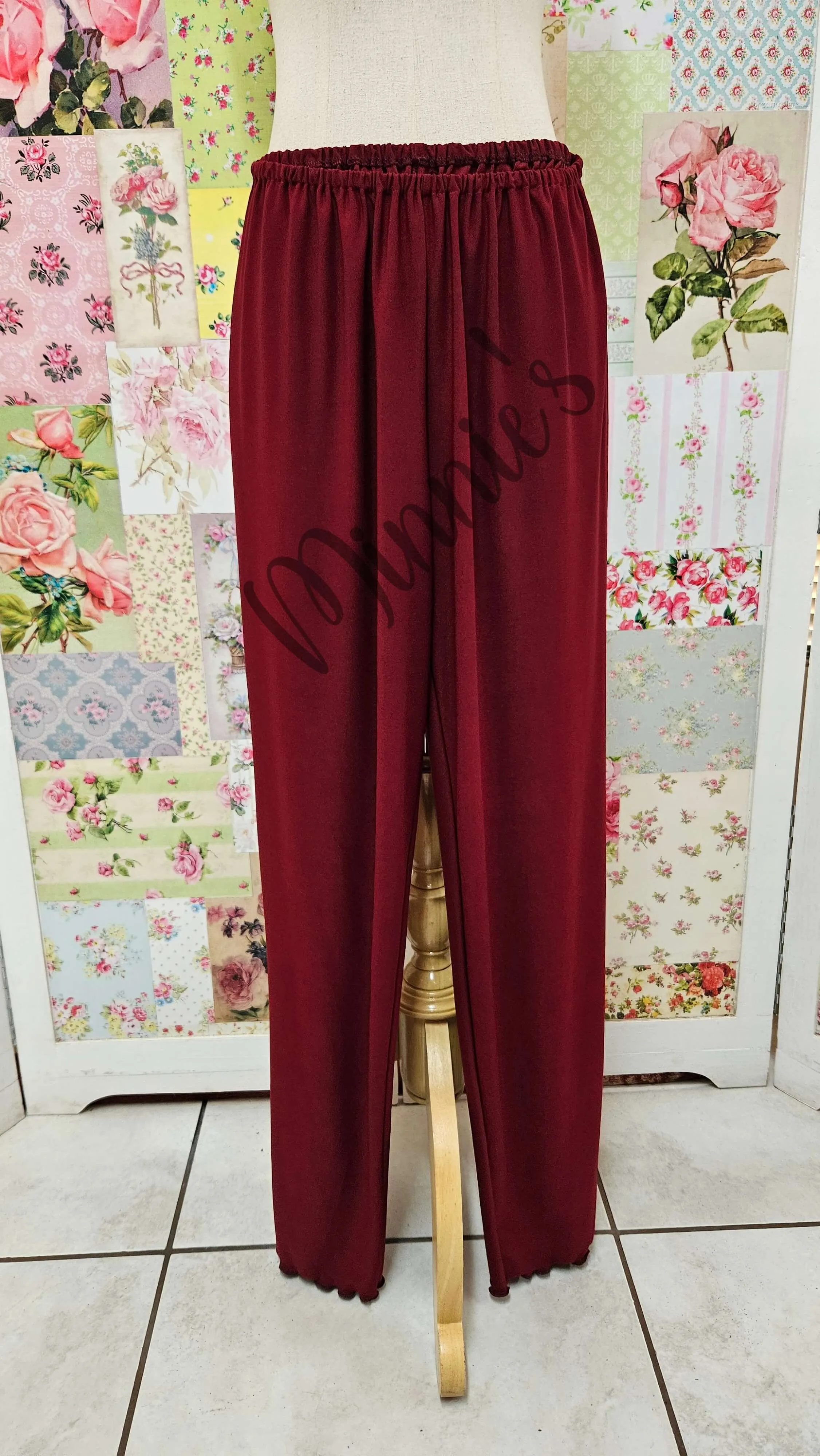 Burgundy 3-Piece Pants Set LR0604