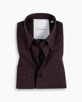 Burgundy Cotton-Cashmere Nascosto Shirt