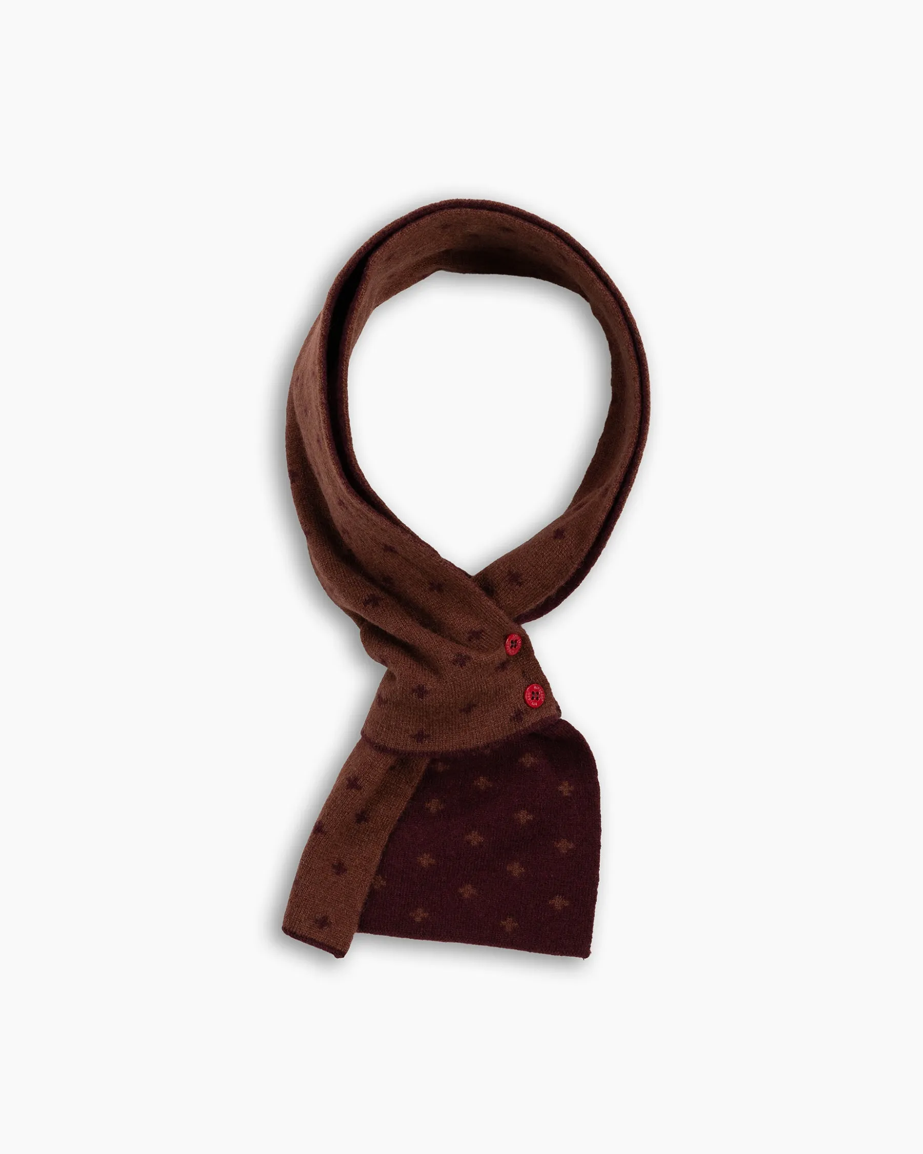 Burgundy Cross Lambswool Mini Scarf