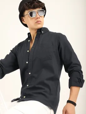 Carlo Oxford Dark Grey Full Sleeves Shirt