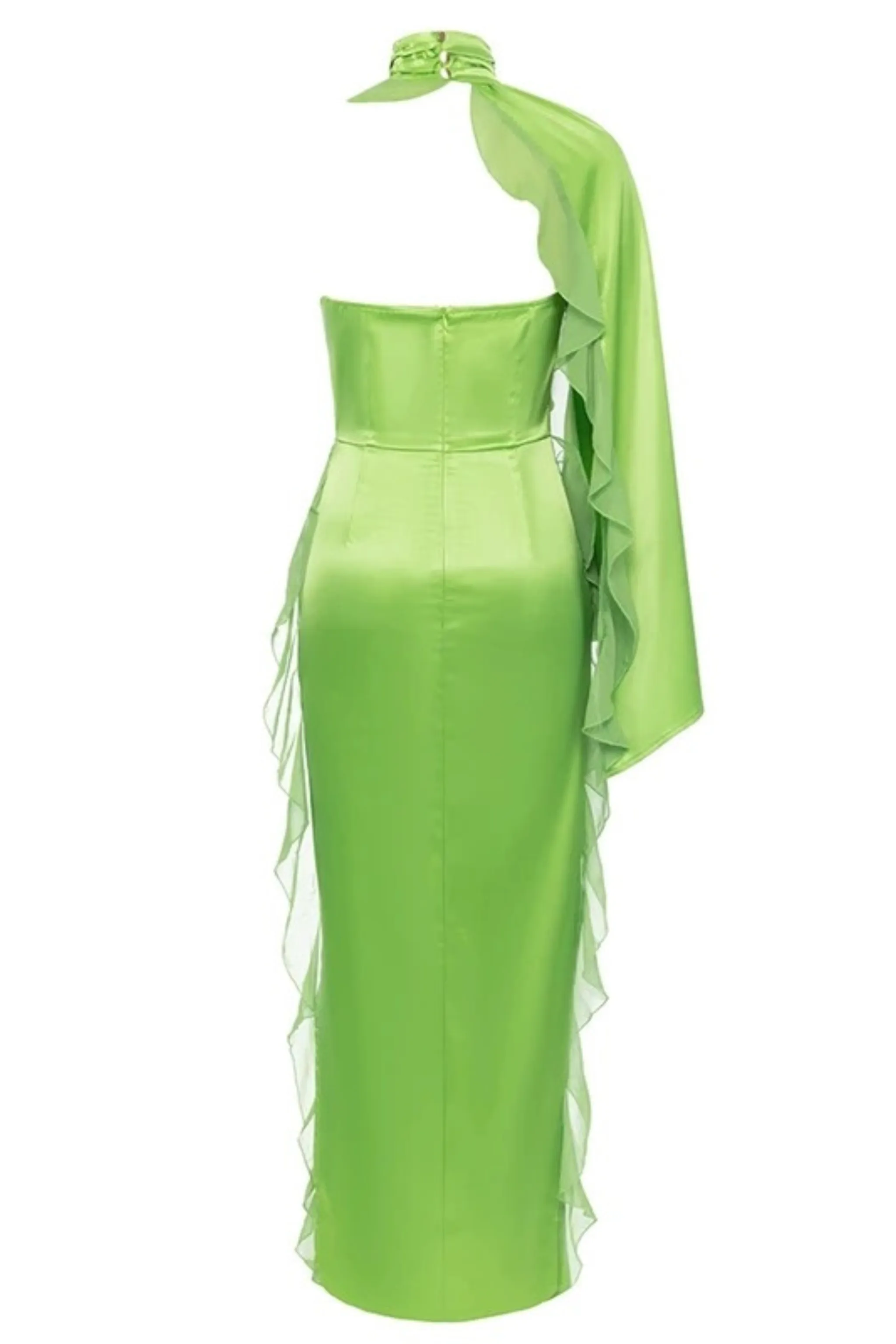 CASSIE LIME ONE SHOULDER DRESS