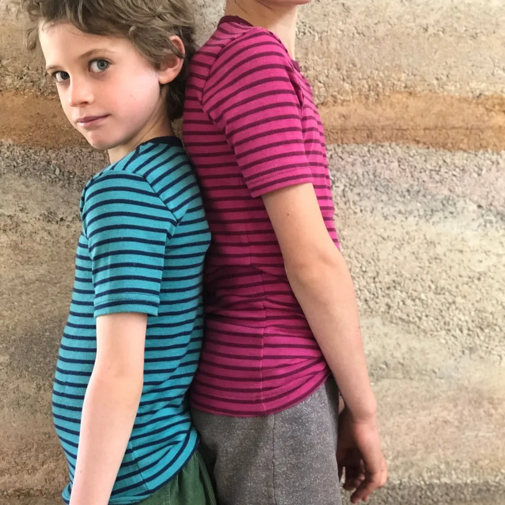 Child's Merino/Silk T-Shirt - Stripes (3-10y) *Limited Edition