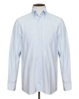 Classic Blue & White Stripe Oxford Button-Down Shirt