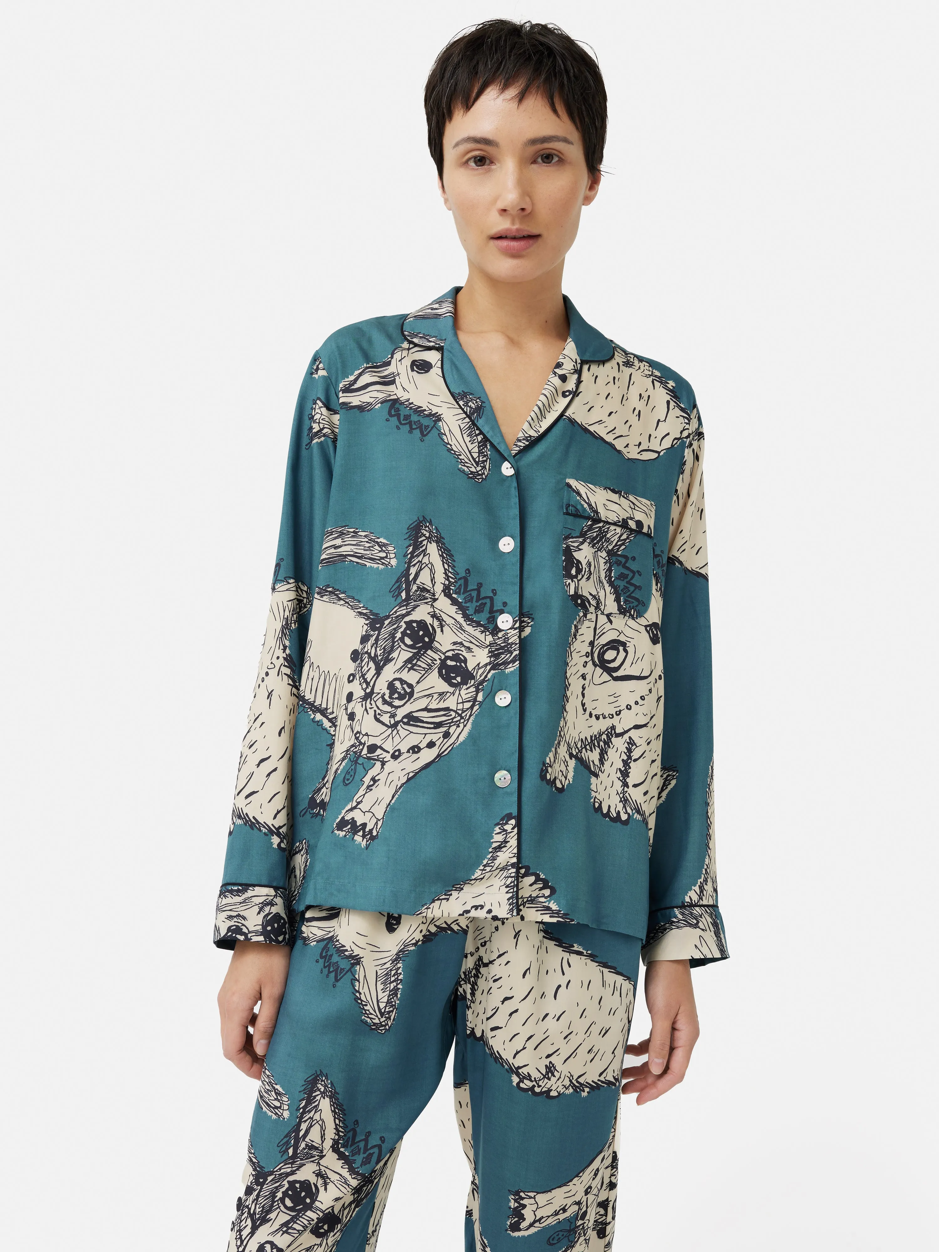 Corgi Modal Pyjama | Blue