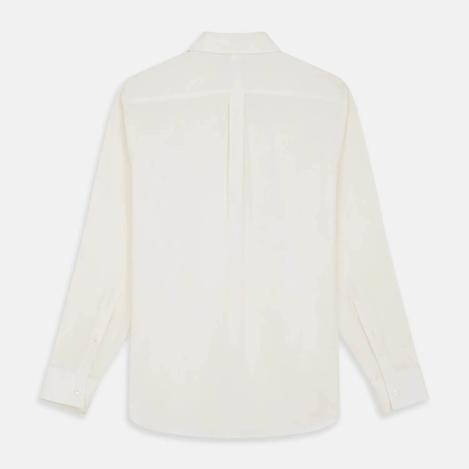 Cream Silk Long Point Embroidered Eamon Shirt