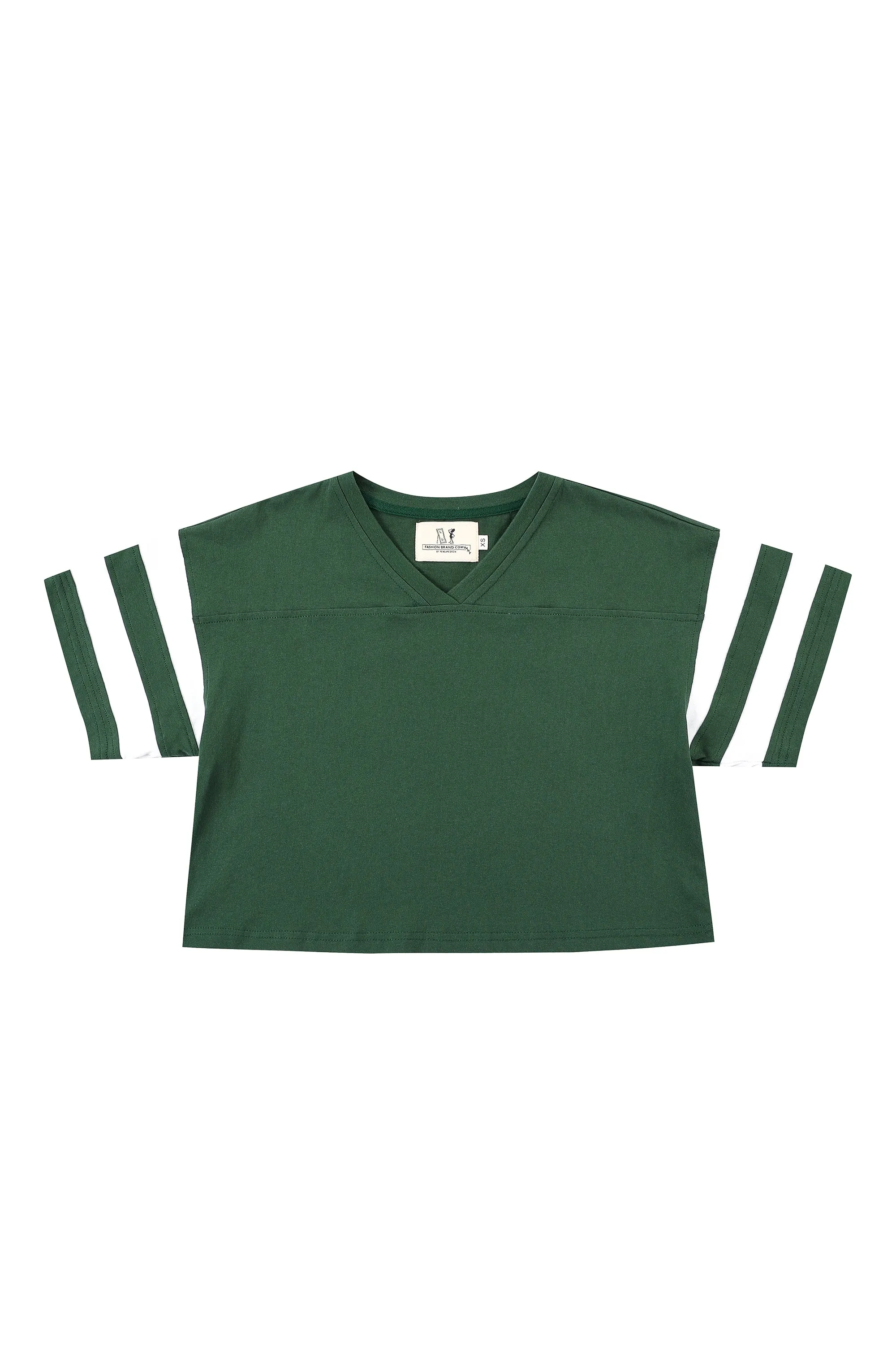 Crop Football T-Shirt Green