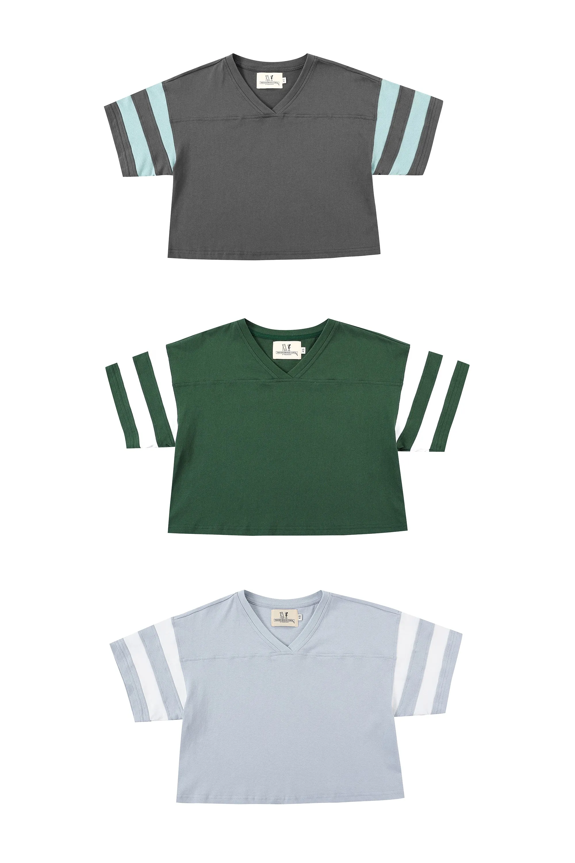 Crop Football T-Shirt Green