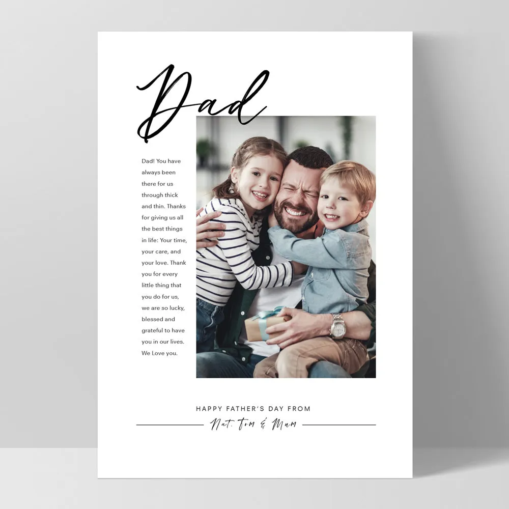 Custom Best Dad Ever in Portrait - Art Print