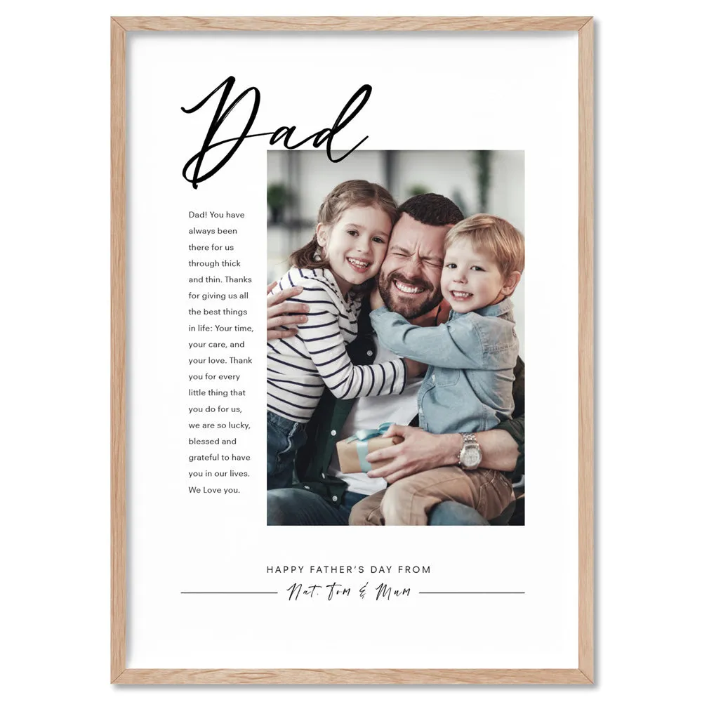 Custom Best Dad Ever in Portrait - Art Print