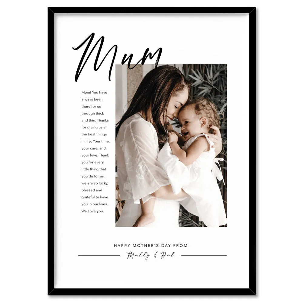 Custom Best Mum Ever in Portrait - Art Print