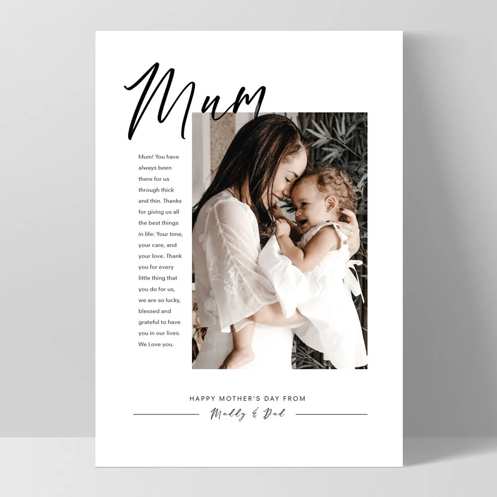 Custom Best Mum Ever in Portrait - Art Print