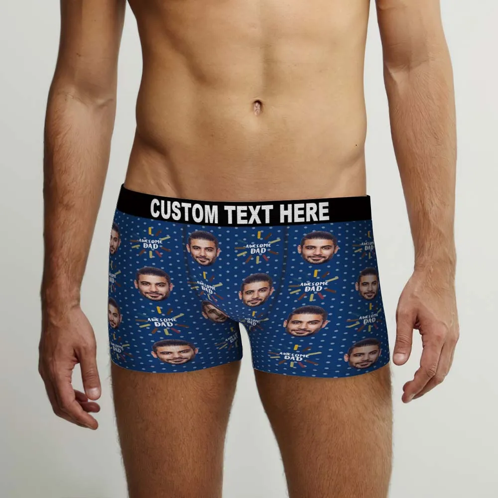 Custom Face Boxers Briefs Personalised Men's Shorts With Photo - For Awesome Dad